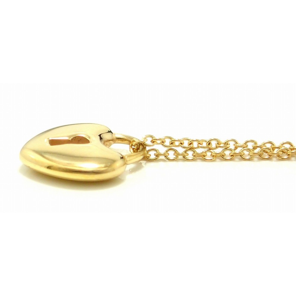Tiffany Heart Lock Yellow Gold Pendant Necklace View 5
